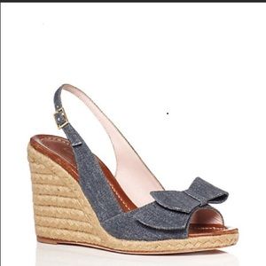 Kate Spade ♠️ navy denim chambray wedge 9